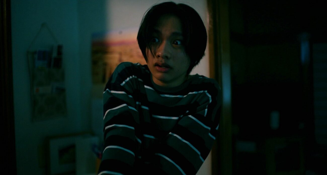 A boy looking terrified
