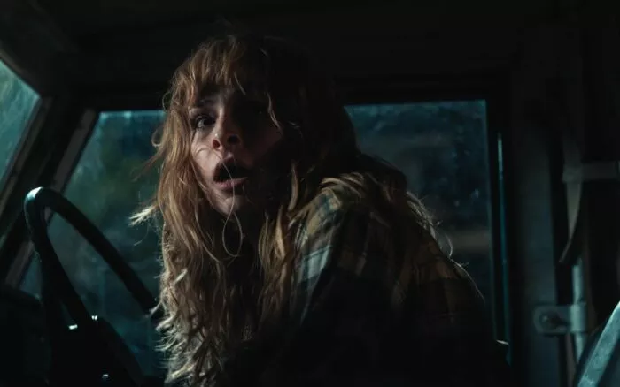 A woman looking terrified