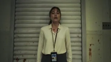 A woman looking scared