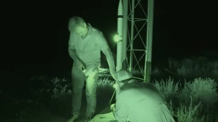 Dr. Travis Taylor and Dragon prep a rocket for launch