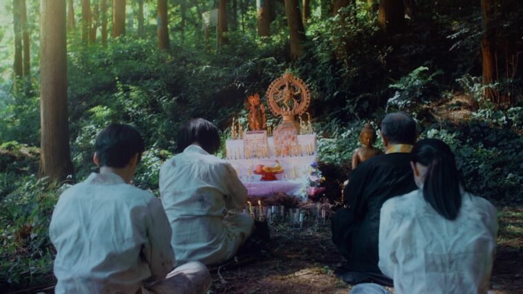 People praying at a shrine