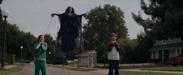 Agatha holding Wanda's children hostage