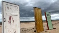 Doors on a beach