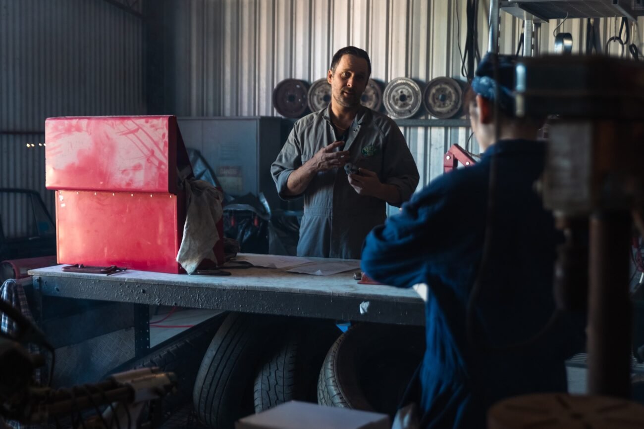 A man in a warehouse