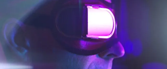 A person wearing special glasses