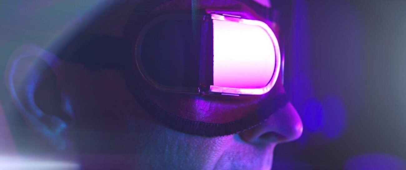 A person wearing special glasses