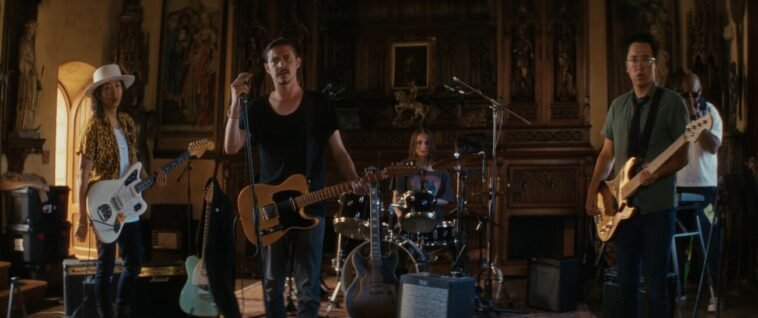 A band practicing together