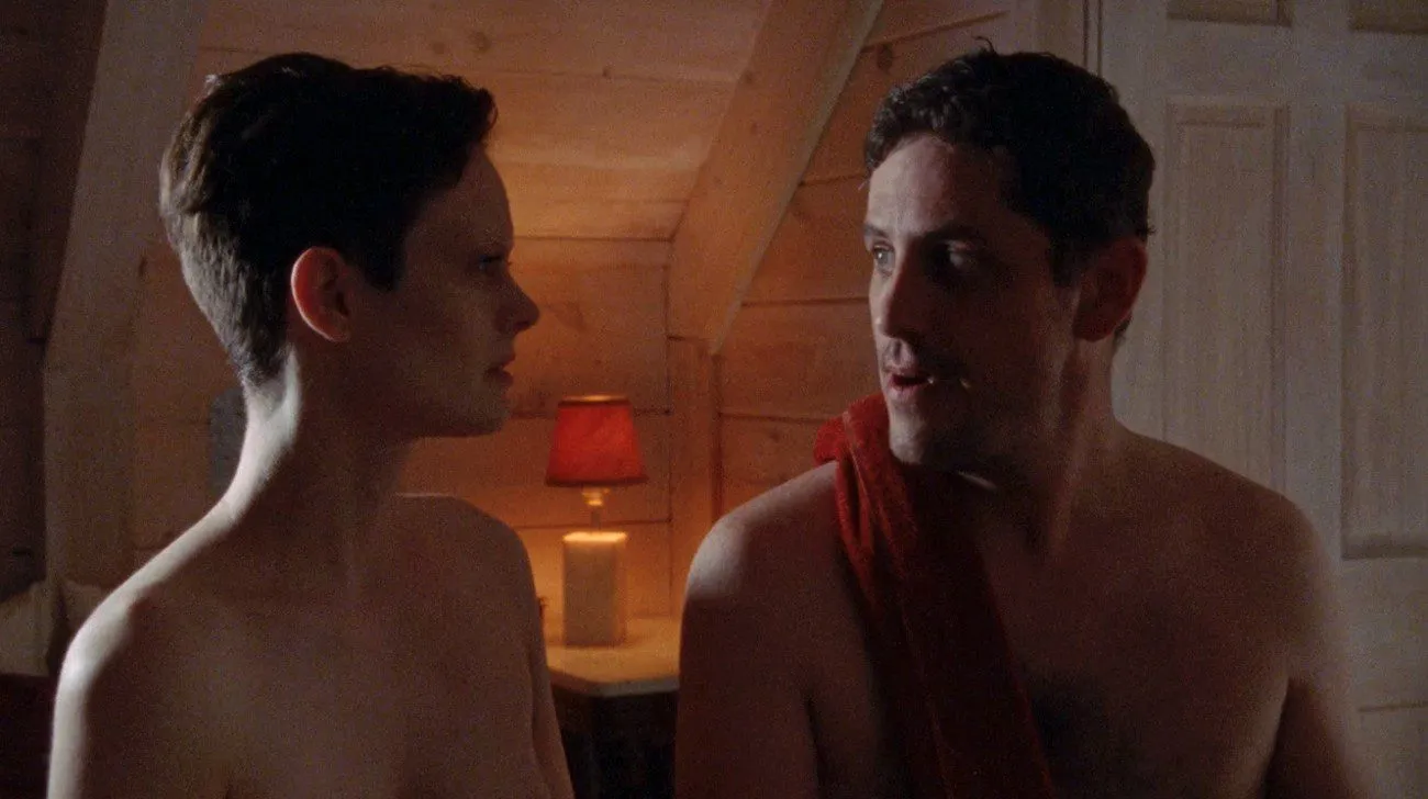 A man and a woman talking