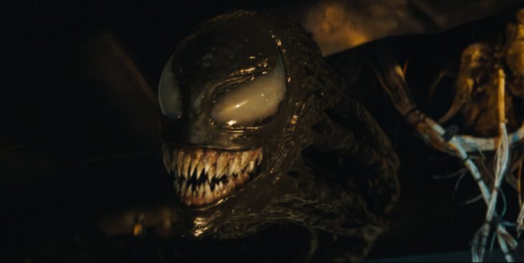 Venom with his mouth slightly open