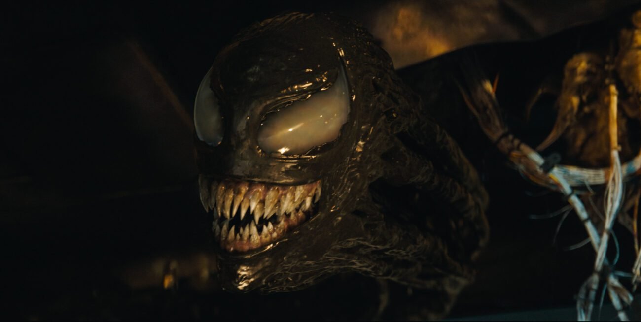 Venom with his mouth slightly open