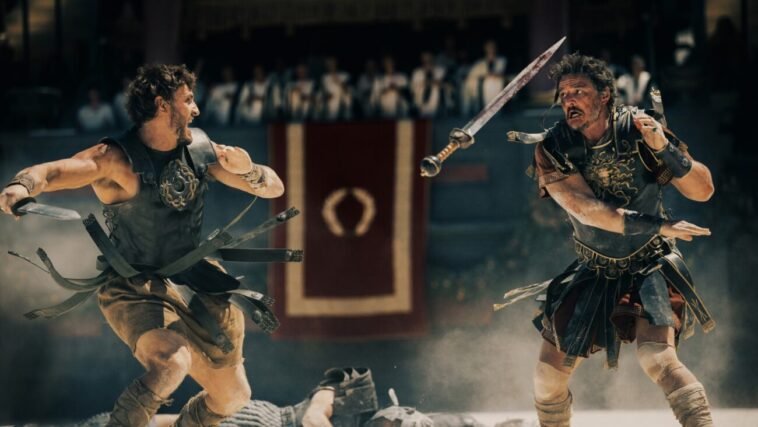Two gladiators fighting