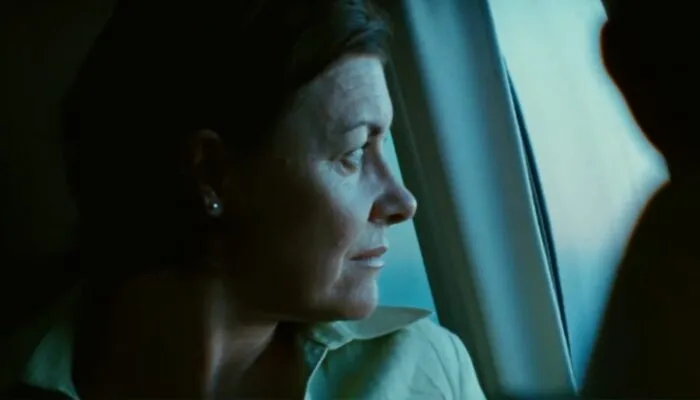 A woman looking sideways