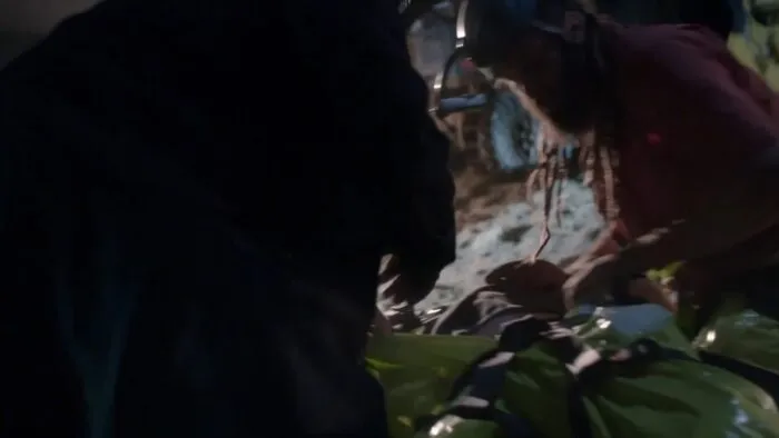 Jamie and Chad tend to Duane when he is pulled out of the tunnel