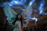 Rita with her angel wings