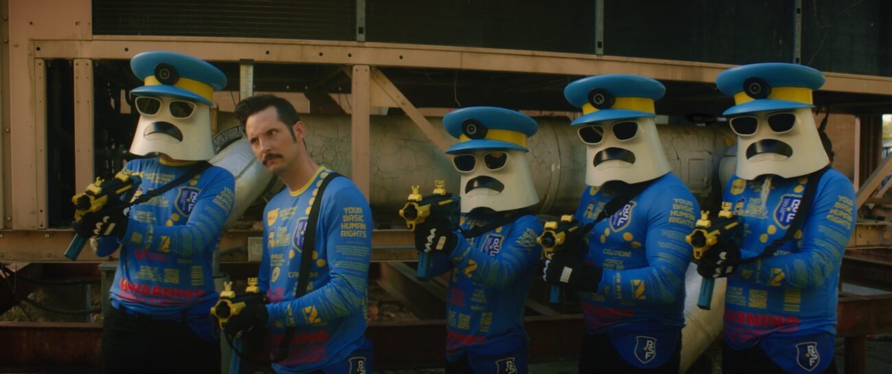 A gang a Clone Cops led by actor Phillip Cordell take aim.