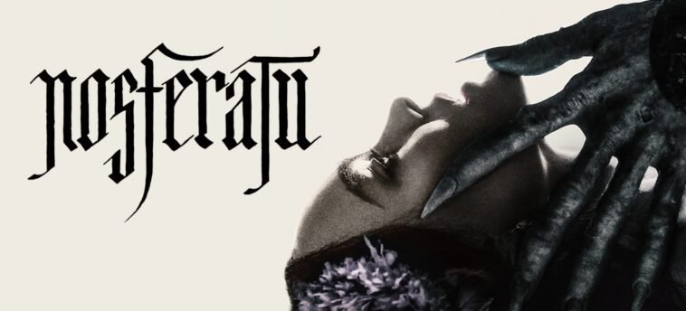 The artwork for the digital release of Nosferatu shows a woman's face with a demonic hand over it.