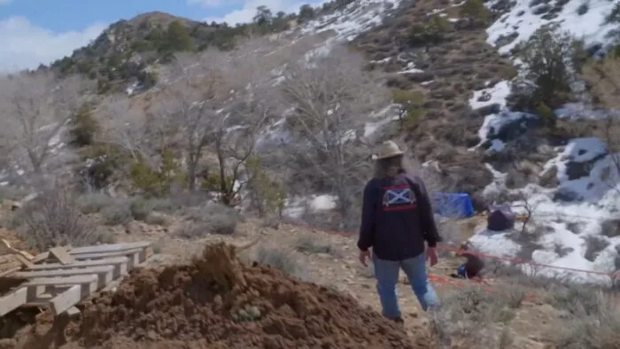 Duane looks out over the claim jumper's illegal claim on Blind Frog property