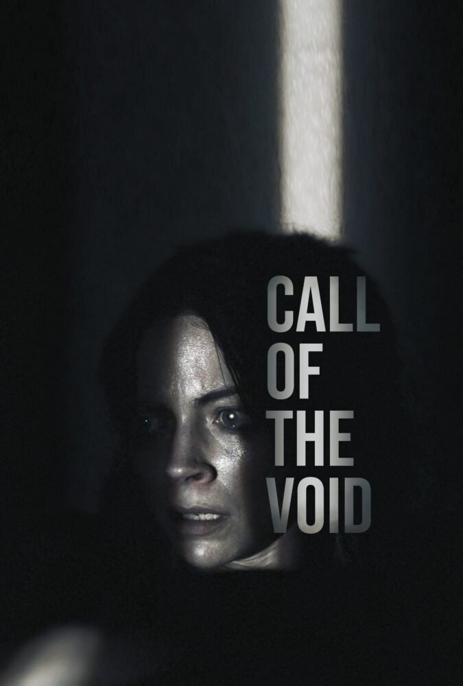 The poster for Call of the Void shows a fearful face peaking through the light of a door that's been left slightly opened.