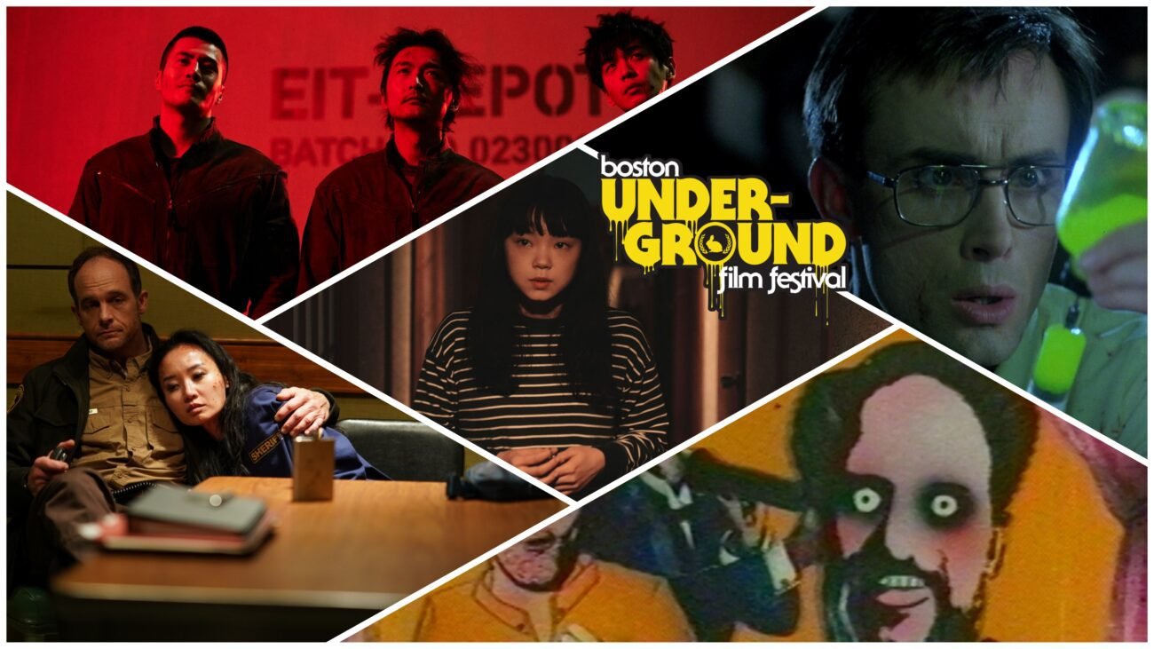 A collage of film stills playing at the 25th annual Boston Underground Film Festival