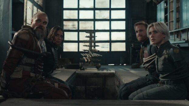 Alexei, John Walker, Ghost, and Yelena sitting around tied up