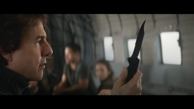 Ethan Hunt looks at his knife from the very first Mission: Impossible Movie