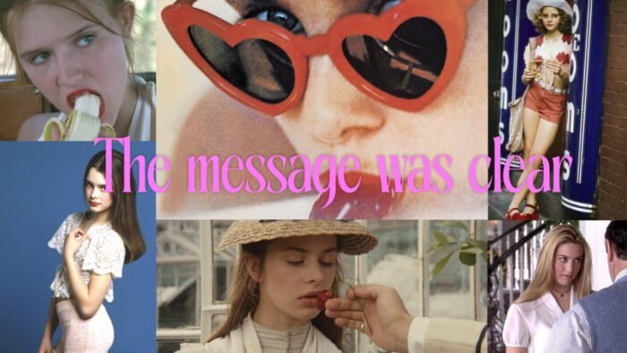 a collage of young girls in overtly sexualized roles