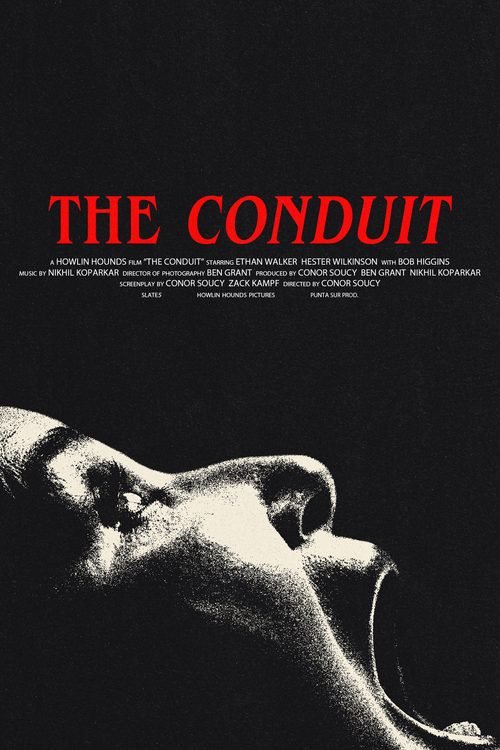A screaming black & white face is seen on the poster for THE CONDUIT