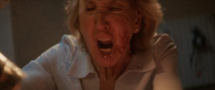A woman screaming angrily