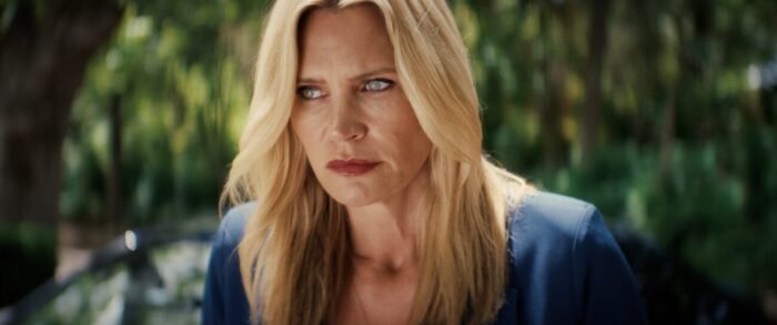 a worried looking woman