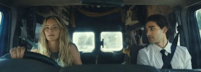 Zephyr and Moses in a car