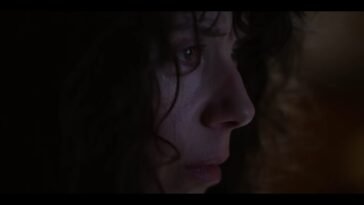 A closeup of the side of Laura's face