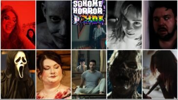 A collage of the ten features playing at Soho Horror Pride 2025.