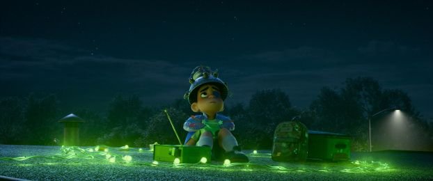 Elio sits on a rooftop looking at the sky