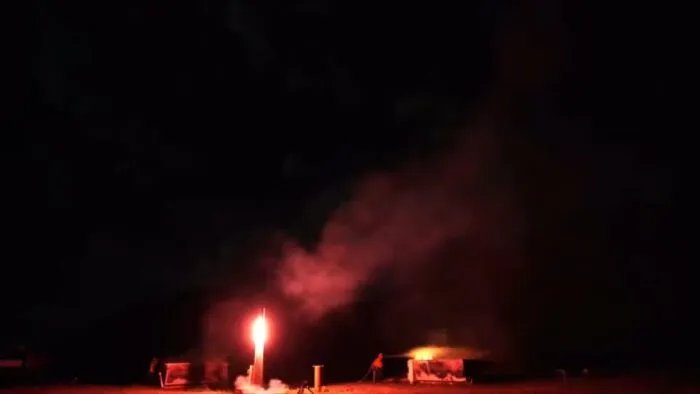 A rocket is fired off at The Triangle (The Secret of Skinwalker Ranch: Bursting the Bubble)