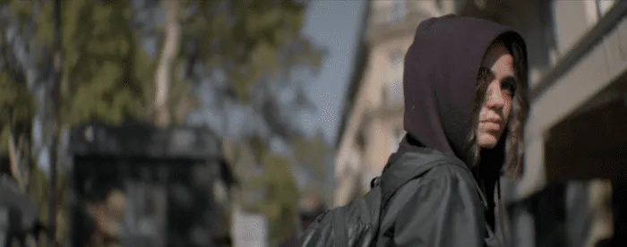 A woman wearing a hoodie being incognito (Influencers / FrightFest)