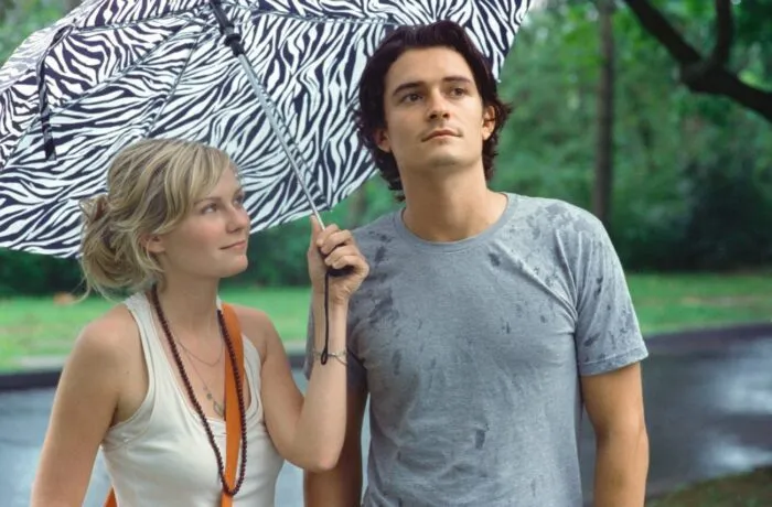 Umbrella in rain scene from Elizabethtown