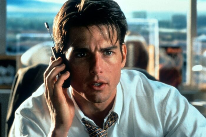 Jerry on the phone in the Cameron Crowe film Jerry Maguire
