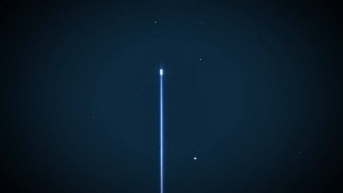 A laser is blocked by something in the sky