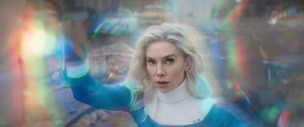 Sue Storm in her Fantastic Four Costume using her force ability