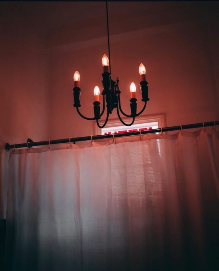 Lights above a shower