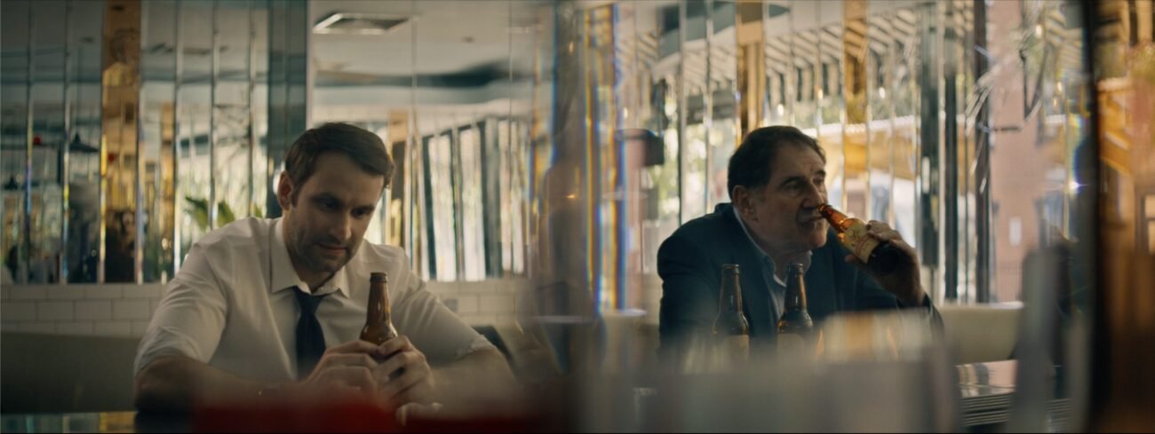 Trey Holland as Dunn with Richard Kind as Chip (the demon) in Portal to Hell