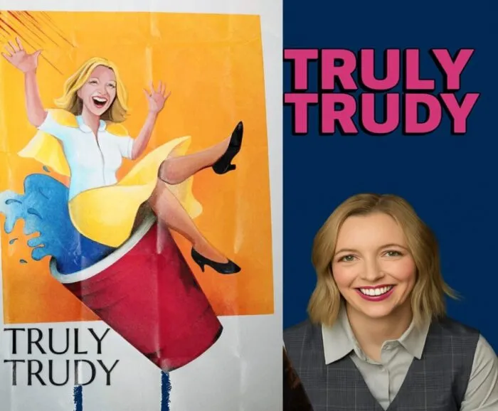 The poster and the actress for Truly Trudy