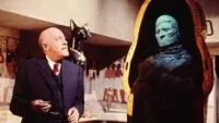 A man looks at a mummy in The Curse of the Mummy’s Tomb